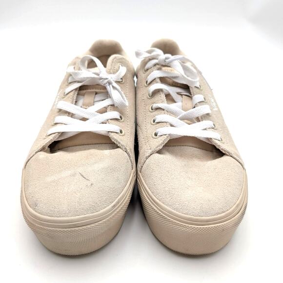 Vans Seldan Platform Sneaker Shoes Round Toe Women's Beige Suede Size US8 EU38.5 - Picture 2 of 13